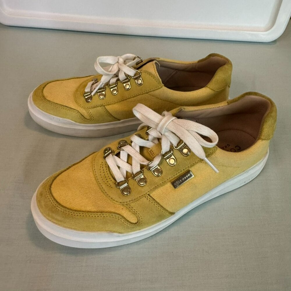Yellow Canvas & Leather Cole Haan Grand Series Tennis shoe